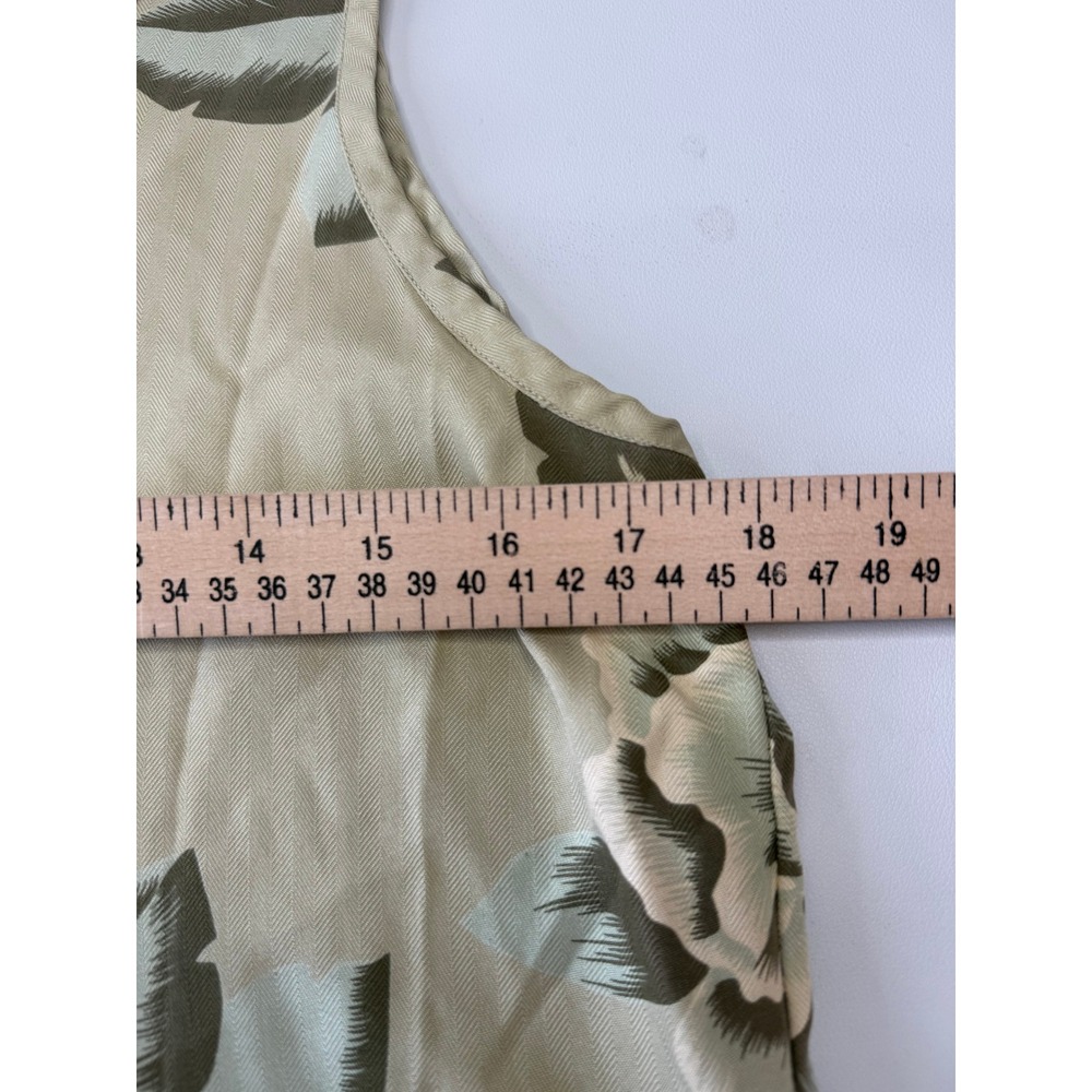 Tommy Bahama Womens Silk Maxi Dress Floral Vintage Sage Green Sleeveless Medium - Picture 3 of 8